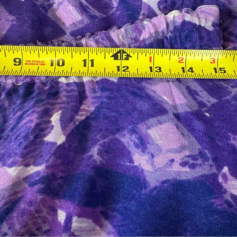 Coldwater Creek Reversible Purple Abstract Maxi Skirt Boho Artsy Lagenlook 8 - Picture 12 of 13